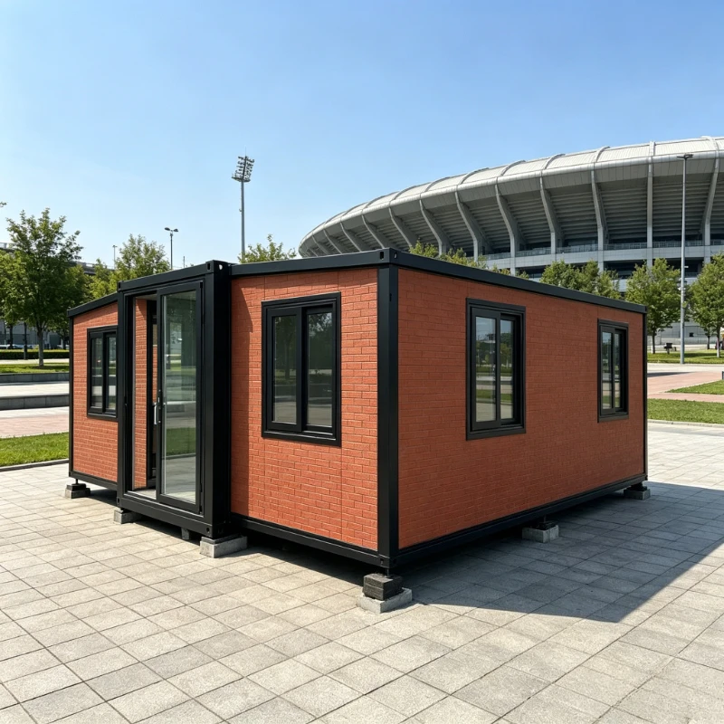 Prime Container House 20/30/40ft Solar Powered Detachable Prefab Villa 2 Bed 1 Bath Living Room Terrace Insulated