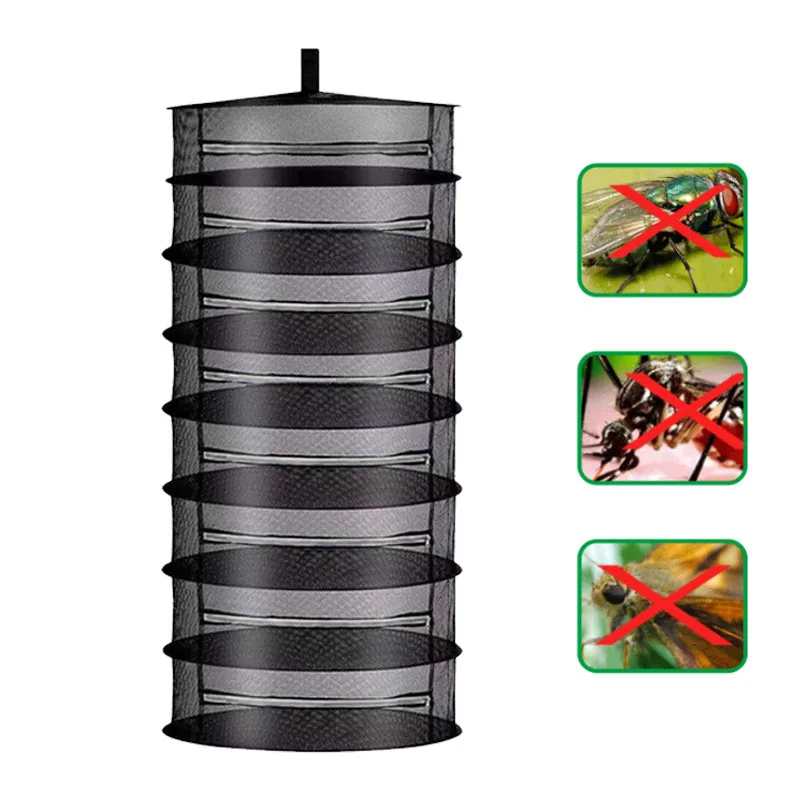 8 Layer Herb Drying Rack Hanging Mesh Net Dryer for Plant Flower Vegetables Food Folding Drying Rack