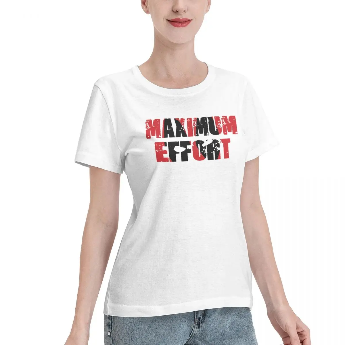 Durable Wear Maximum Effort Women's T-shirt Simple Aesthetic Women Top