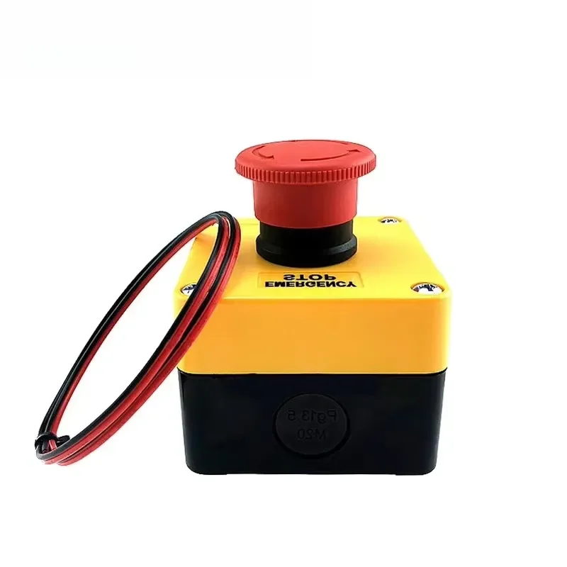 BulkMan 3D Emergency Stop N/C Mushroom Head Push Button E-Stop Switch AC660V 10A with DC Power Cable for CNC 3D Printers