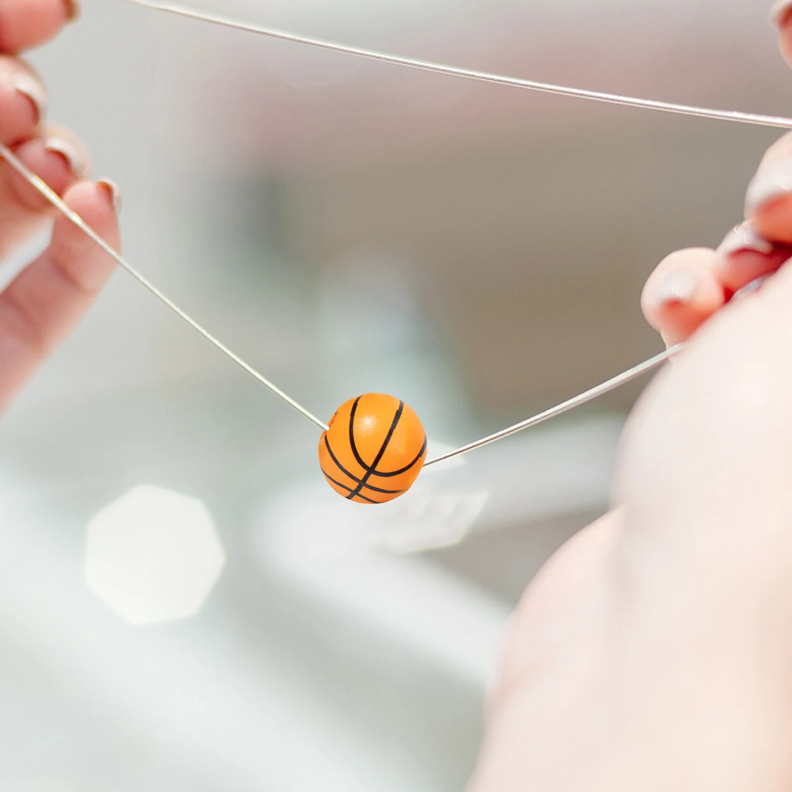 

50Pcs Basketball Wooden Beads DIY Jewelry Making Round Wood Loose Beads for Crafts and Decoration Jewelry Supplies