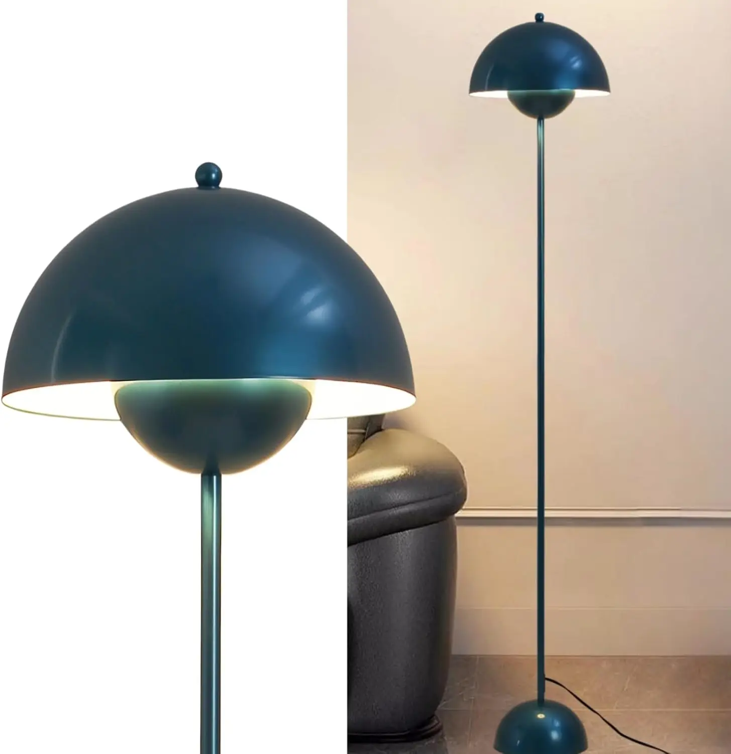 Cosylux Modern Floor Lamp For Living Room, Industrial Tall Standing Lamp For Bedroom, Metal Shade Reflecting Light Reading