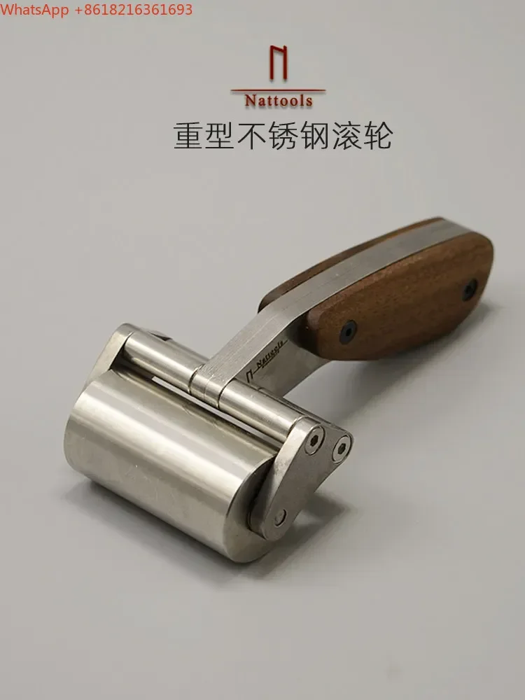 2026 Nattools Heavy Duty Stainless Steel Roller DIY Leather Craft Tool Glue Laminating Press Roller