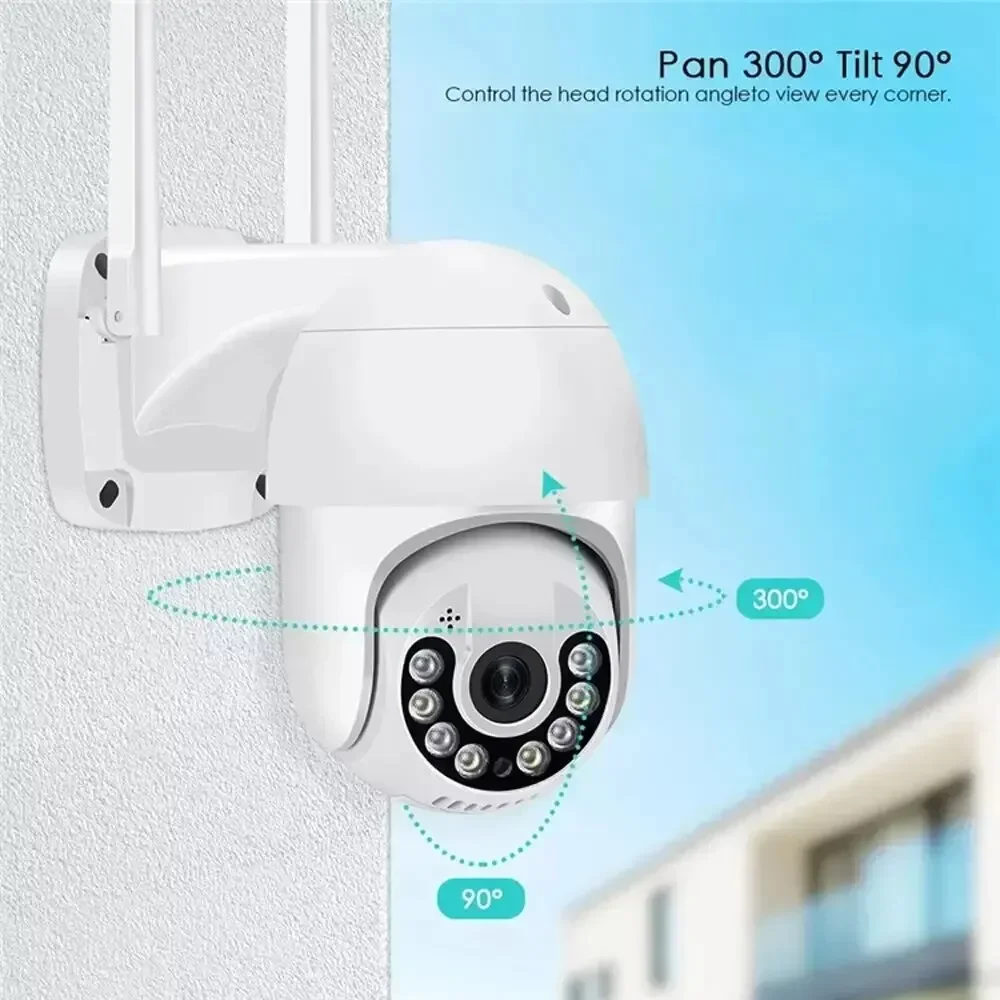 2MP/4MP PTZ WIFI IP Camera Audio CCTV Surveillance Outdoor 5X Digital Zoom Night Full Color Wireless Waterproof Security Monitor