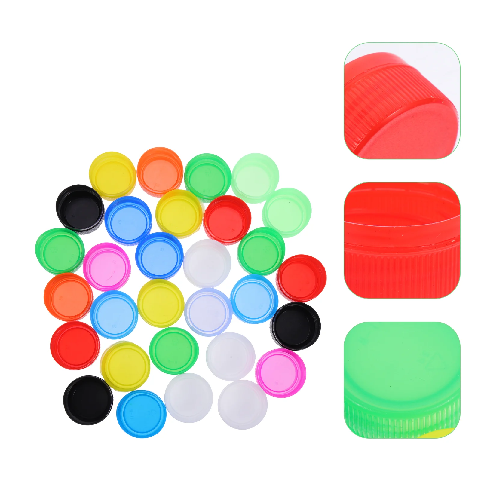 100pcs Colorful Bottle Cover Kids DIY Plastic Bottle Caps Bottle Lids Handcraft Material for Kindergarten DIY Craft Projects