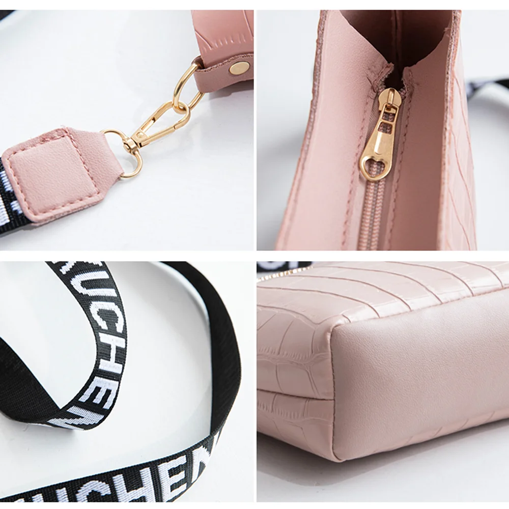 Nowe wzorek z aligatorem torebka wiadro ze skóry Pu damskie codzienna torba na ramię Crossbody torebka damska typu Bucket torby kurierskie o dużej