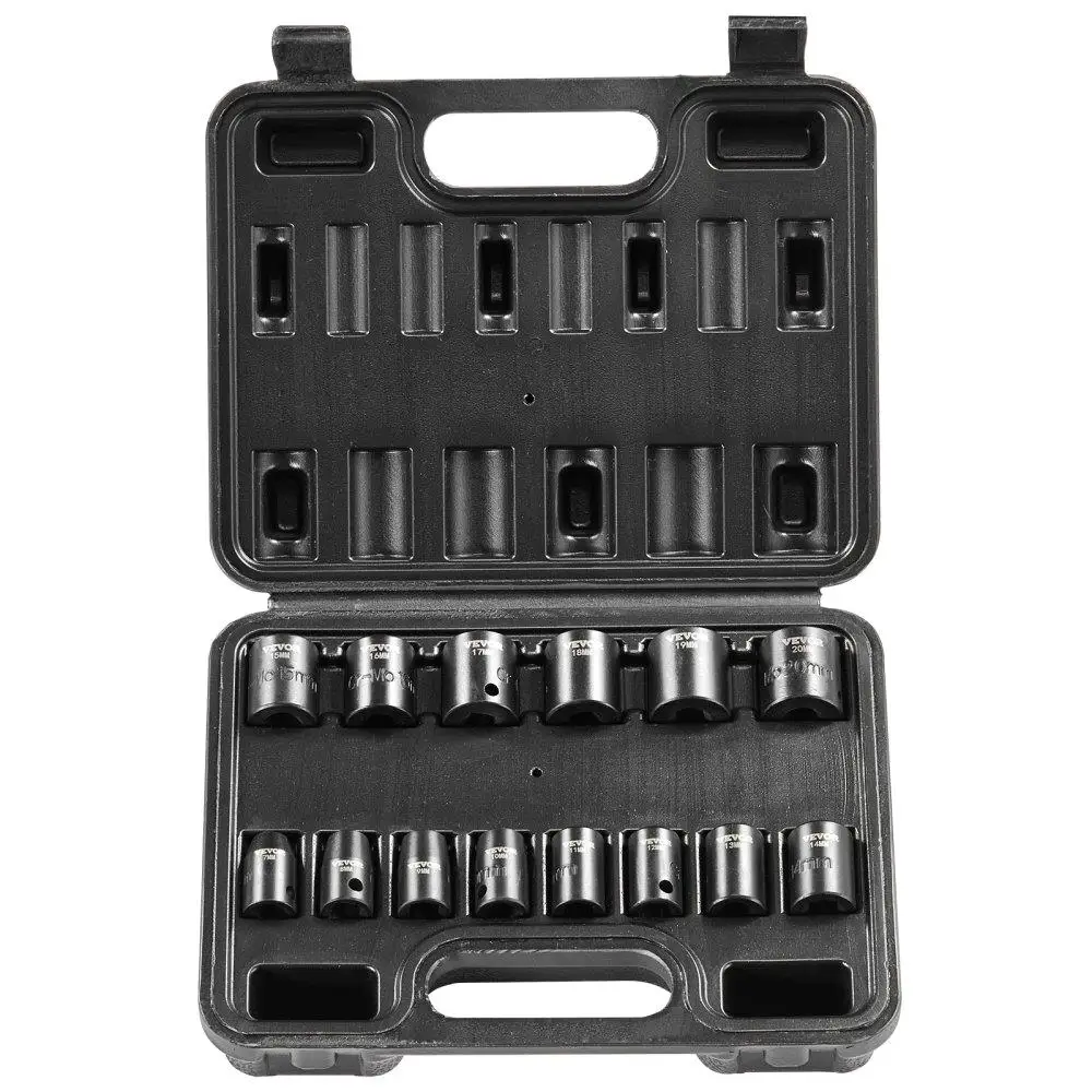 

14-Piece Impact Sockets 6-Point 3/8in Ratchet Tool Kit with Carrying Case