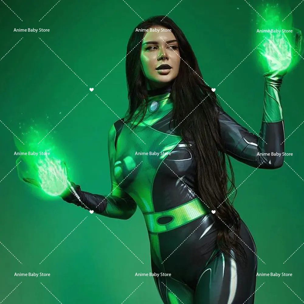 Movie & TV  Possible Cosplay for Girls Shego Cosplay Jumpsuit Halloween Costume Fancy Dress Women's Fancy Dress Halloween view 3