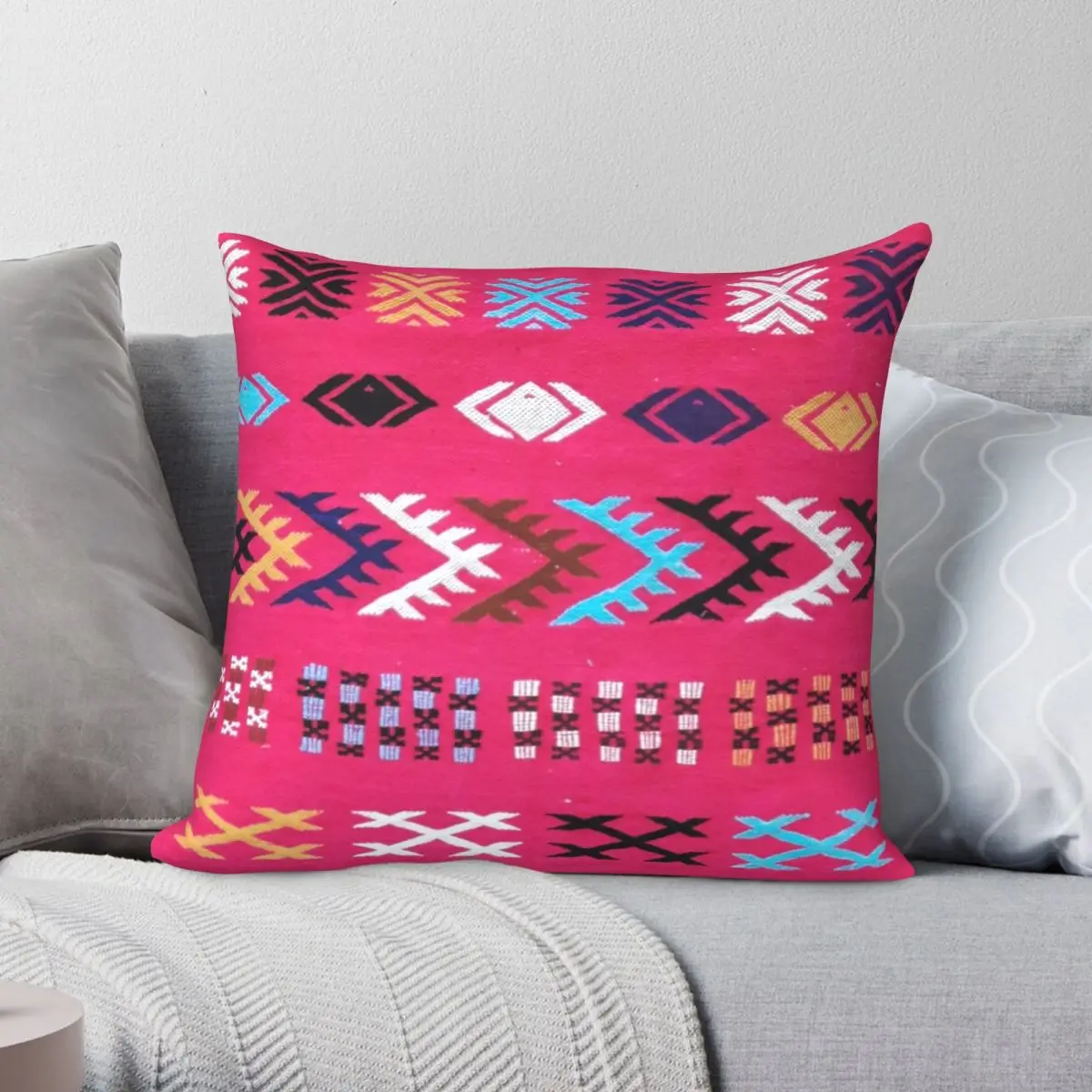 Kilim Bohemian Print Pillowcase Polyester Linen Velvet Pattern Zip Decor Pillow Case Sofa Cushion Case