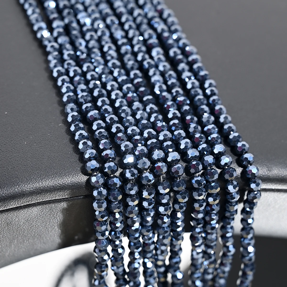 110 Stuks 4MM Kunstmatige Kristallen Glazen Kralen Platte Ronde Helder Facet Losse Spacer Bead voor Sieraden Maken DIY Armband ketting