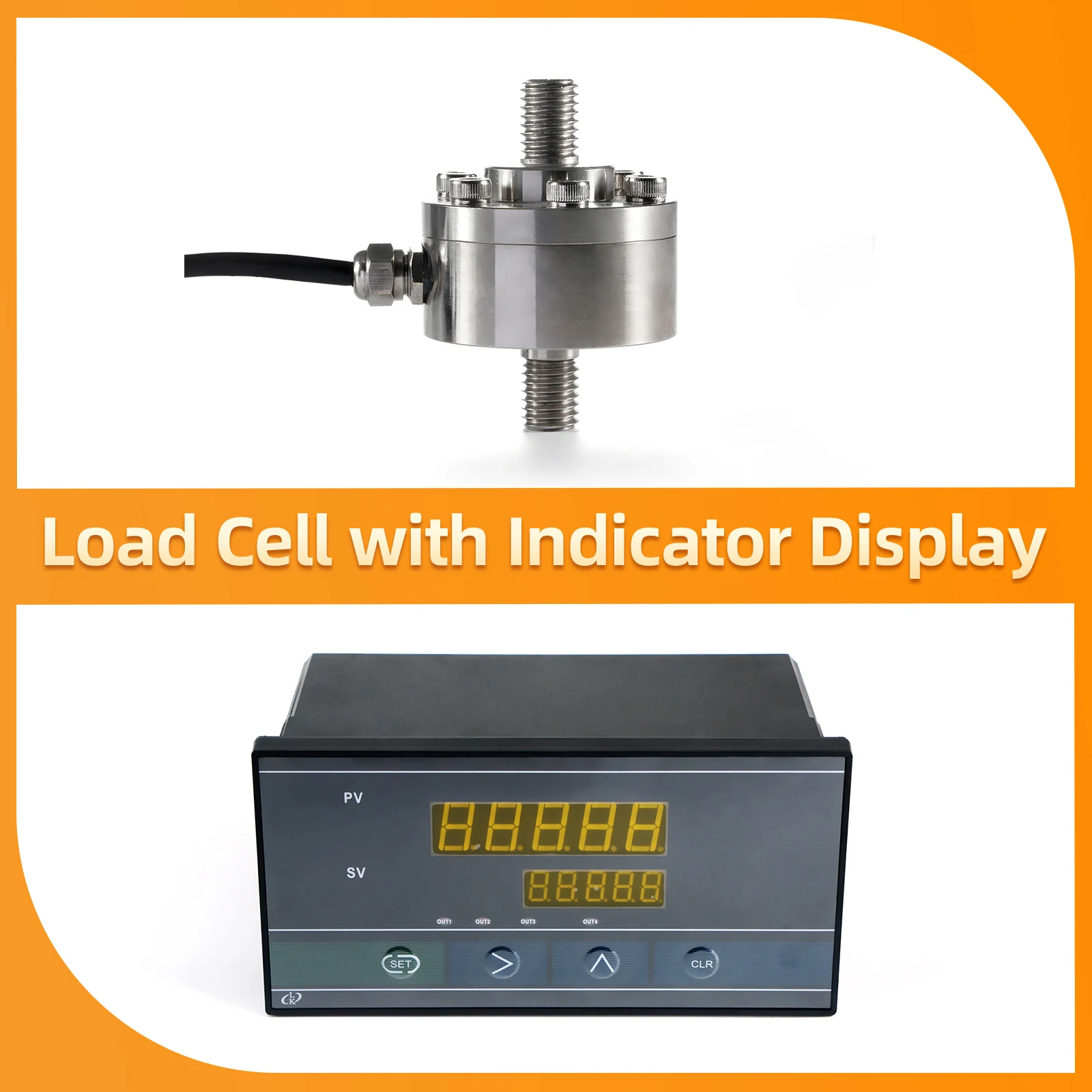 

Load Cell Sensor with Indicator display,Test the Pressure Tension Gravity Sensor 50K 100KG 200KG 300KG 500KG 1T 2T