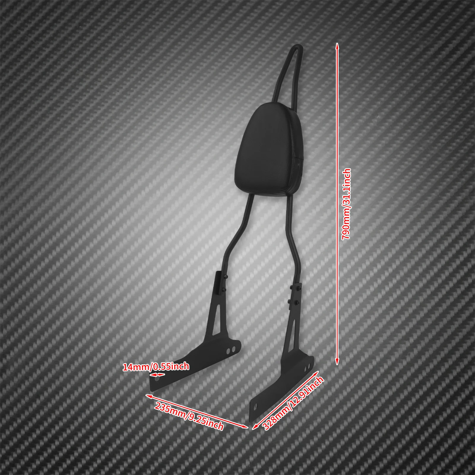 Motorcycle Upright Tall Sissy Bar Rear Detachable Passenger Backrest For Harley Dyna Street Bob FXDB Low Rider FXDC FLD 2006-17