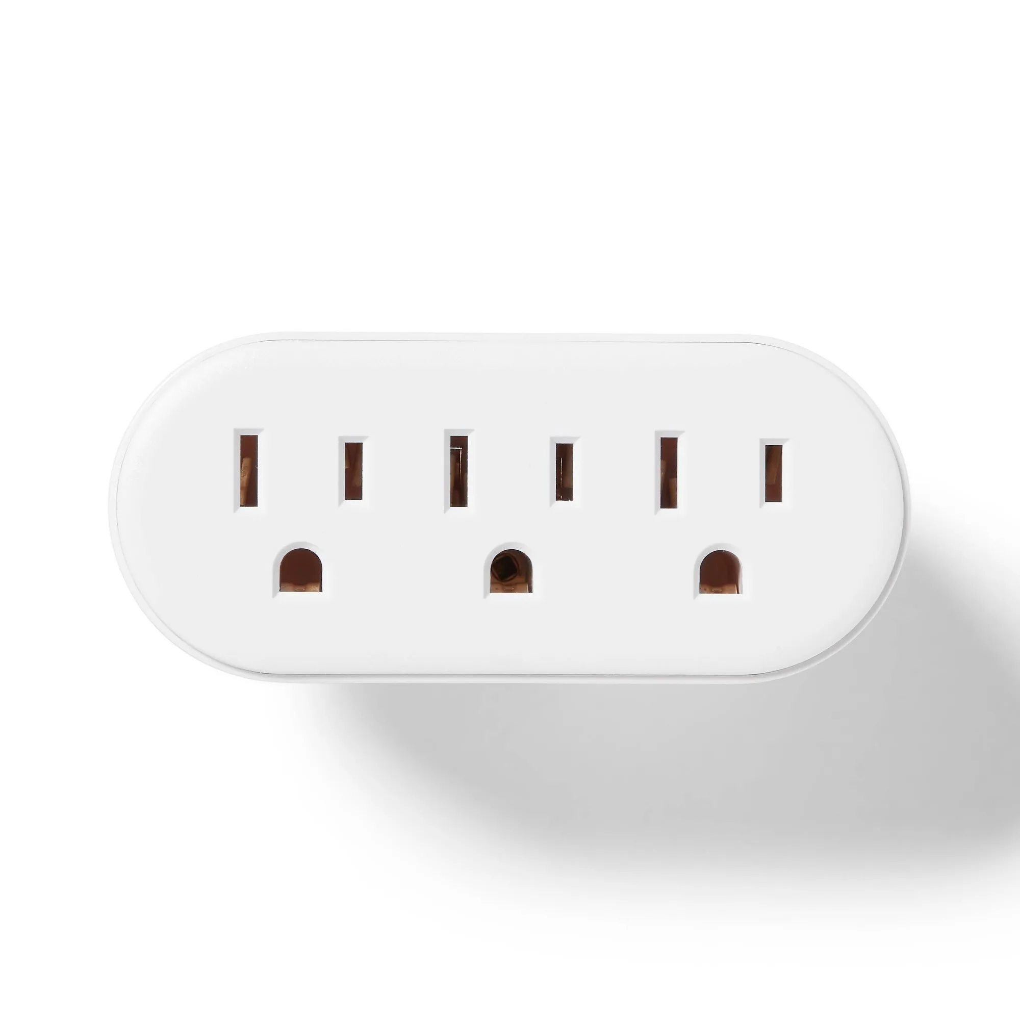 White 3 Outlet Wall Tap Multi Plug Extender, 15 Amp Space Saving Adapter For Home Office Power Expansion