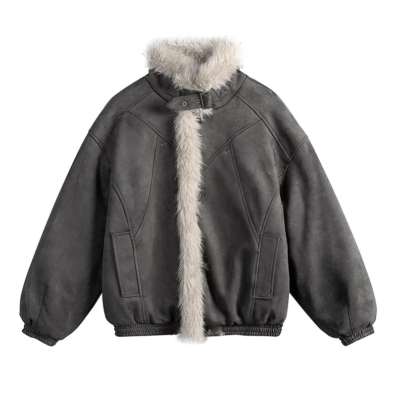 

Зимние теплые замшевые парки, пальто с меховым воротником, термофлисовая верхняя одежда в стиле хип-хоп, куртки для мужчин, винтажные