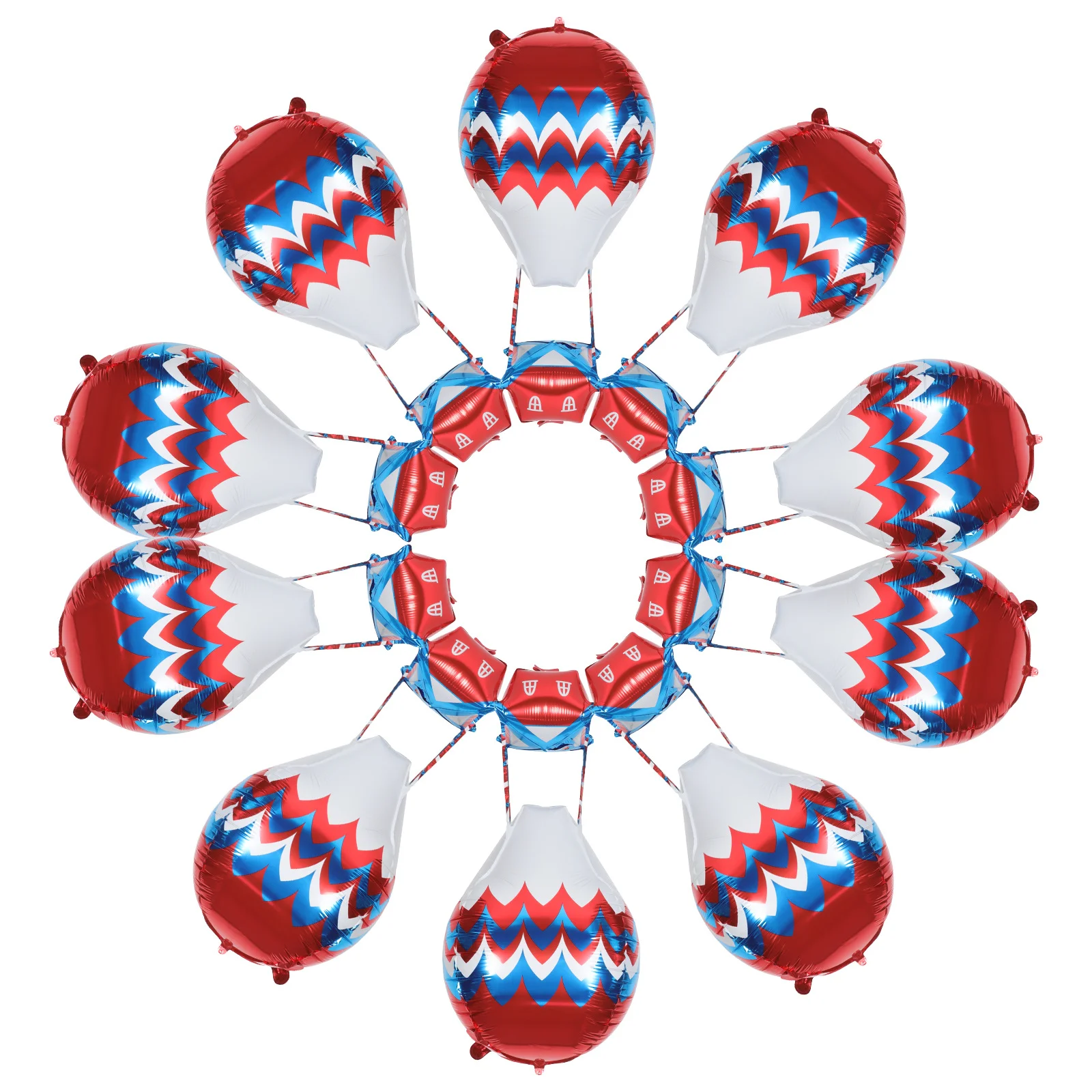 

10Pcs Aluminum Foil Hot Air Balloon Shaped Balloons Unique Birthday Wedding Party Decorations Reusable Lightweight Party