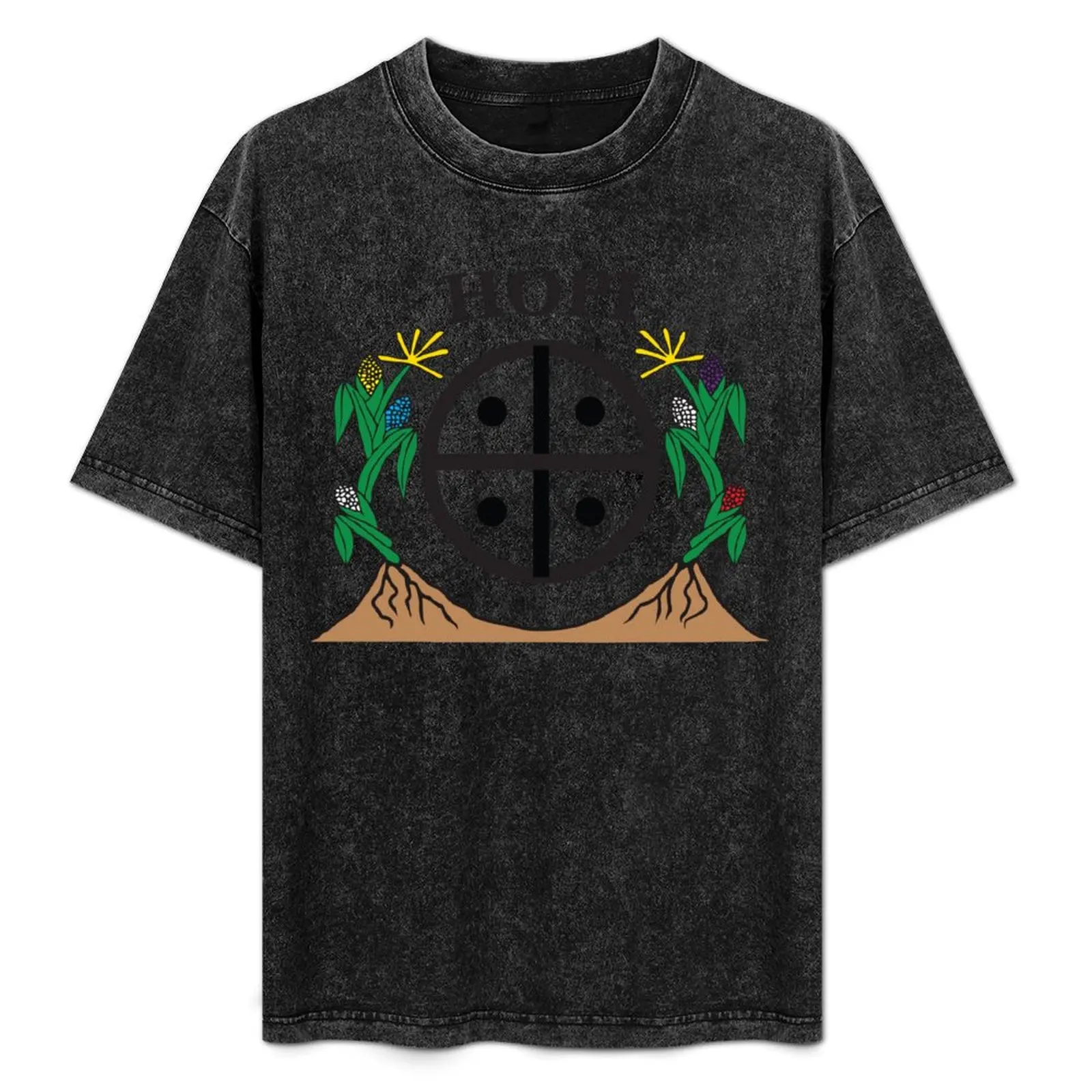 

Hopi Nation Seal Flag Naatoyla with corn and Hopi Symbol HD High Quality T-Shirt affliction shirts t shirts for men pack