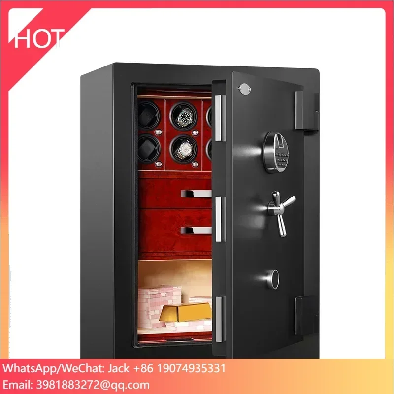 Steel Watch Safe 8 Slot Automatic Watch Winder Safe Box for Deposit WatcheswithJewelry Storage