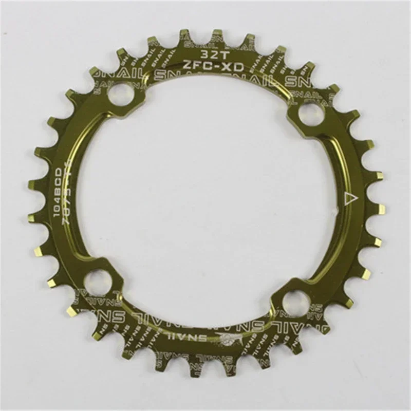 SNAIL Ultralight 104BCD 32/34/36/38/40/42T AL7075 MTB Bike Narrow Wide Oval Round Chainwheel Chainring Bicycle Parts