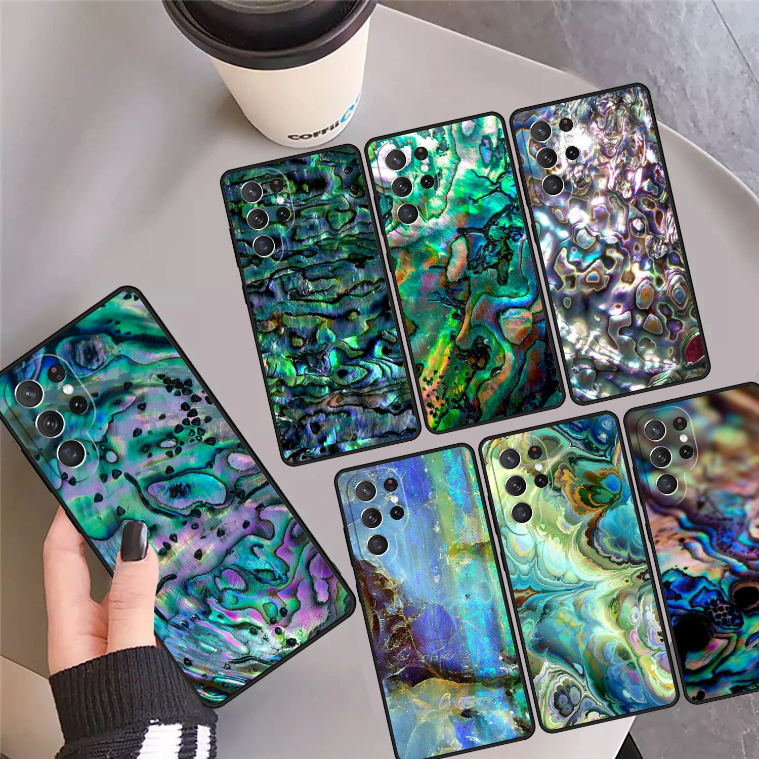 

Abalone Shell Phone Case Cover Coque For Samsung GalaxyS25 S24 Ultra S23 S22 Plus S21 FE S20 Note 10 Pro Note 20 Ultra lite