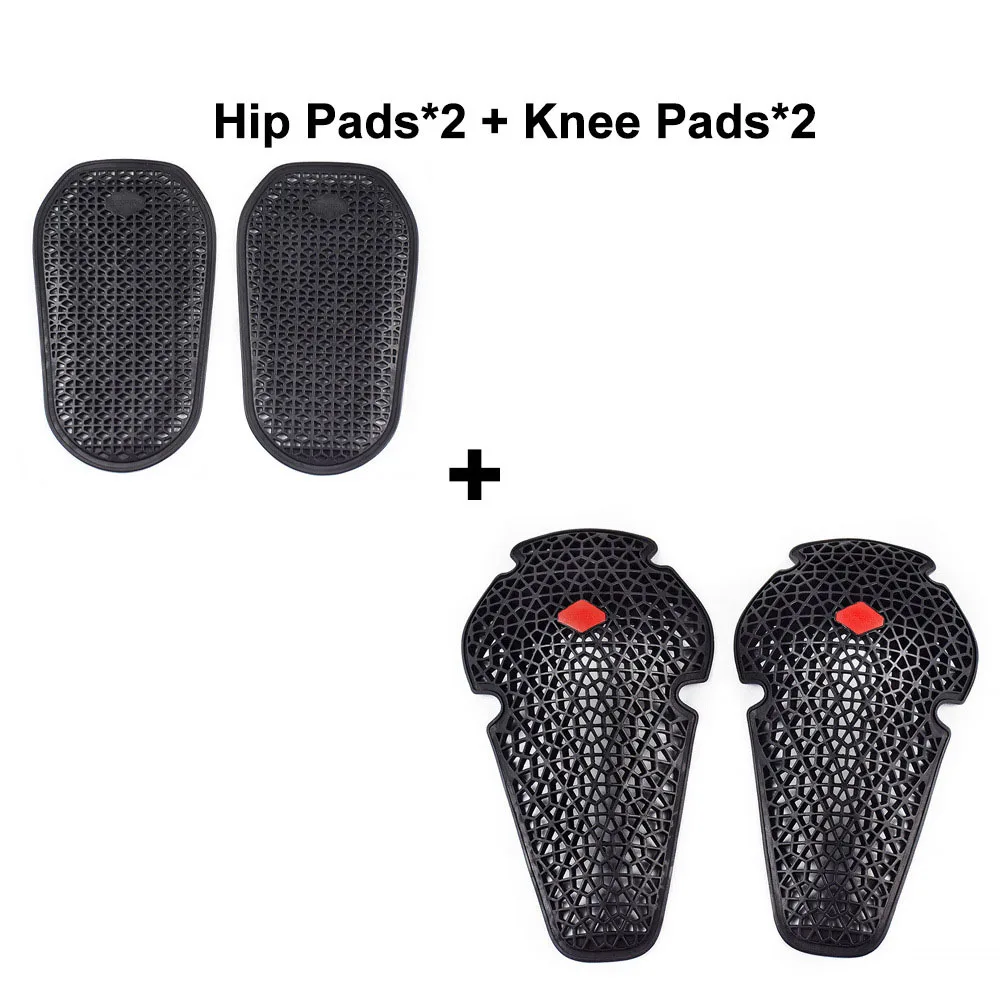 Motorcycle Hip Knee Pads Built-in Protective Insert Expanded Nitrile Rubber 3D Mesh Breathable Impact Hardening Motorbike Pads
