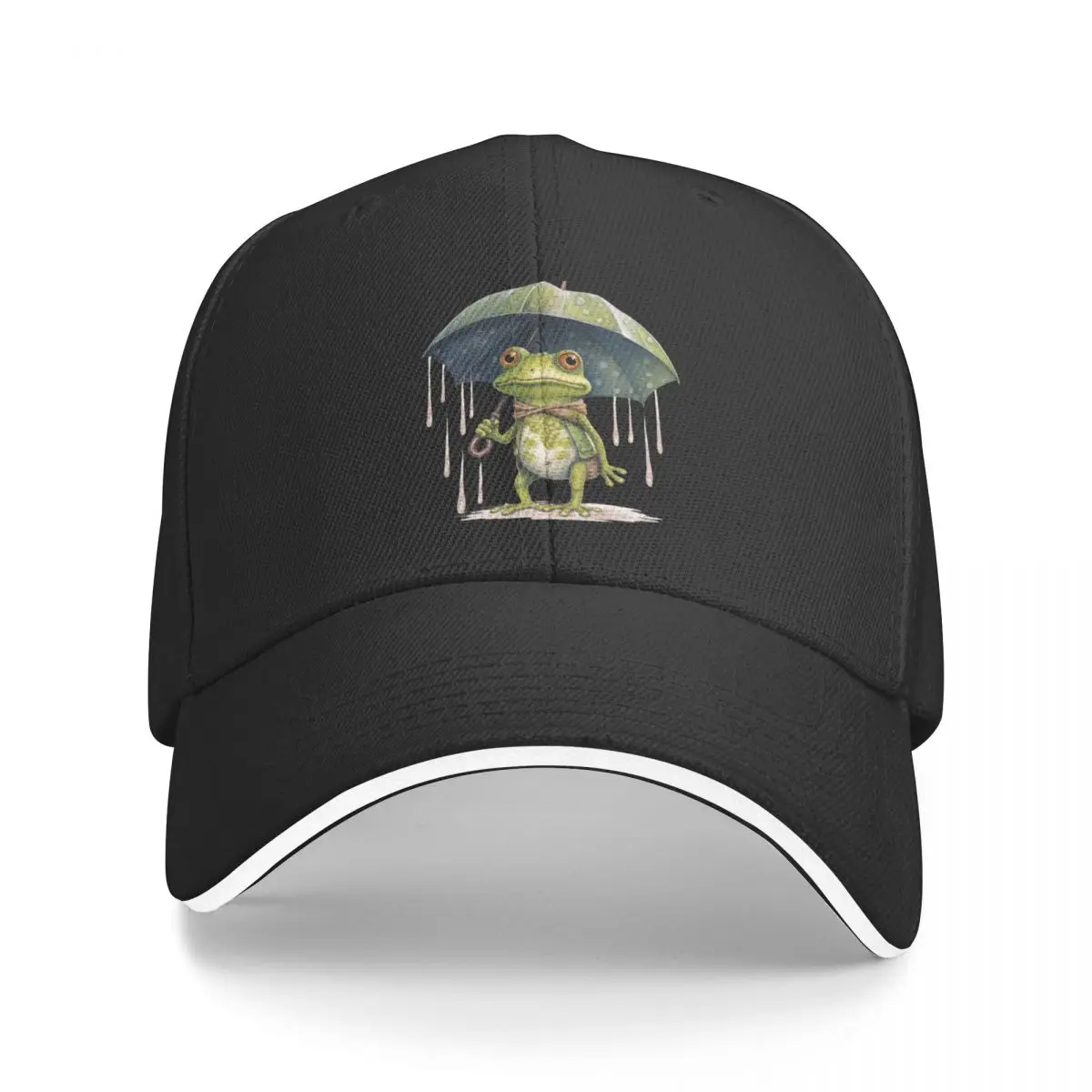 Frog with umbrella Baseball Cap summer hat Golf Cap tea Hat Luxury Cap Men Golf Wear Women's