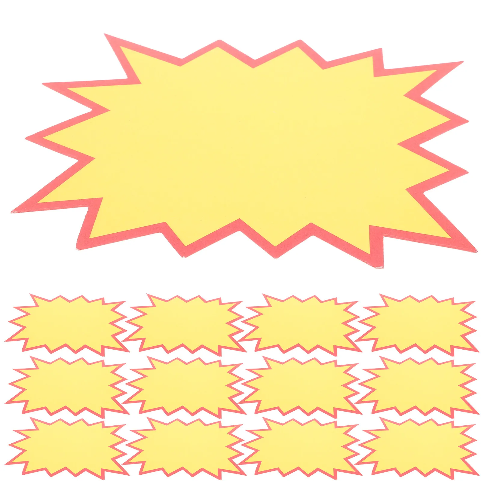 50Pcs Reusable Erasable Double Sided Burst Sale Tags Supermarket Retail Price Labels for Fruit Vegetable Vibrant Yellow