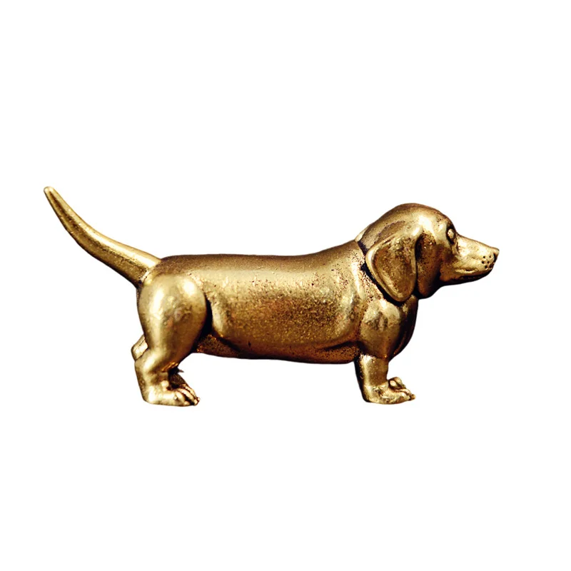 Dachshund Figurines Brass Dog Vintage Cute Droopy Ear Dogs Desktop Decor Ornament Home Decor Collectible Gift