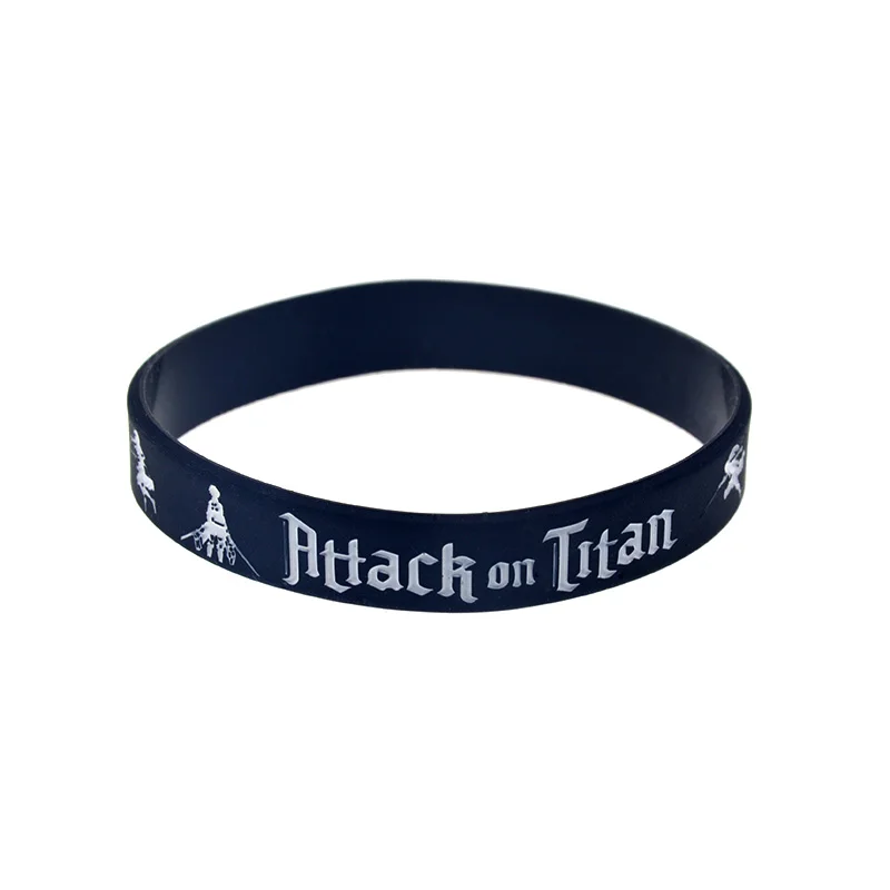 1 PC Attack on Titan Anime Silicone Rubber Bangle Wings of Freedom Badge Anime Bracelet