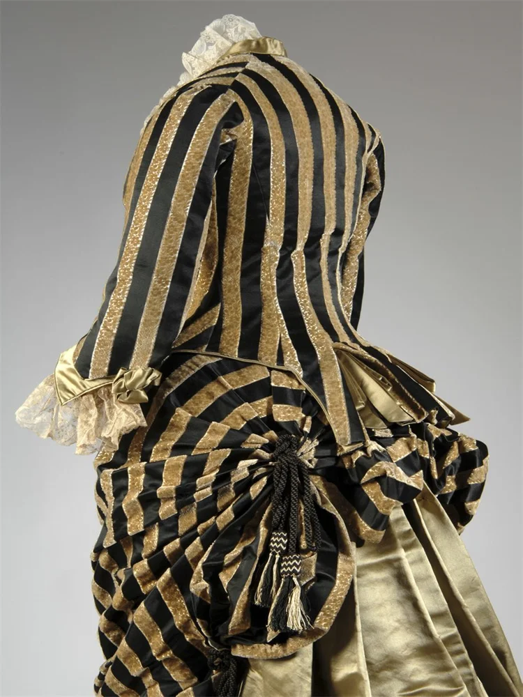 Vestido histórico vitoriano eduardiano da tarde duquesa andando vestido de baile da corte real