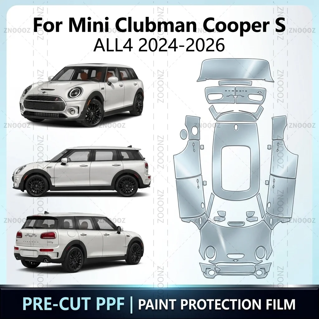 For Mini Clubman Cooper S ALL4 2024-2026 8.5Mil Precut PPF Paint Protection Film Full Vehicle Glossy Clear Matte Black