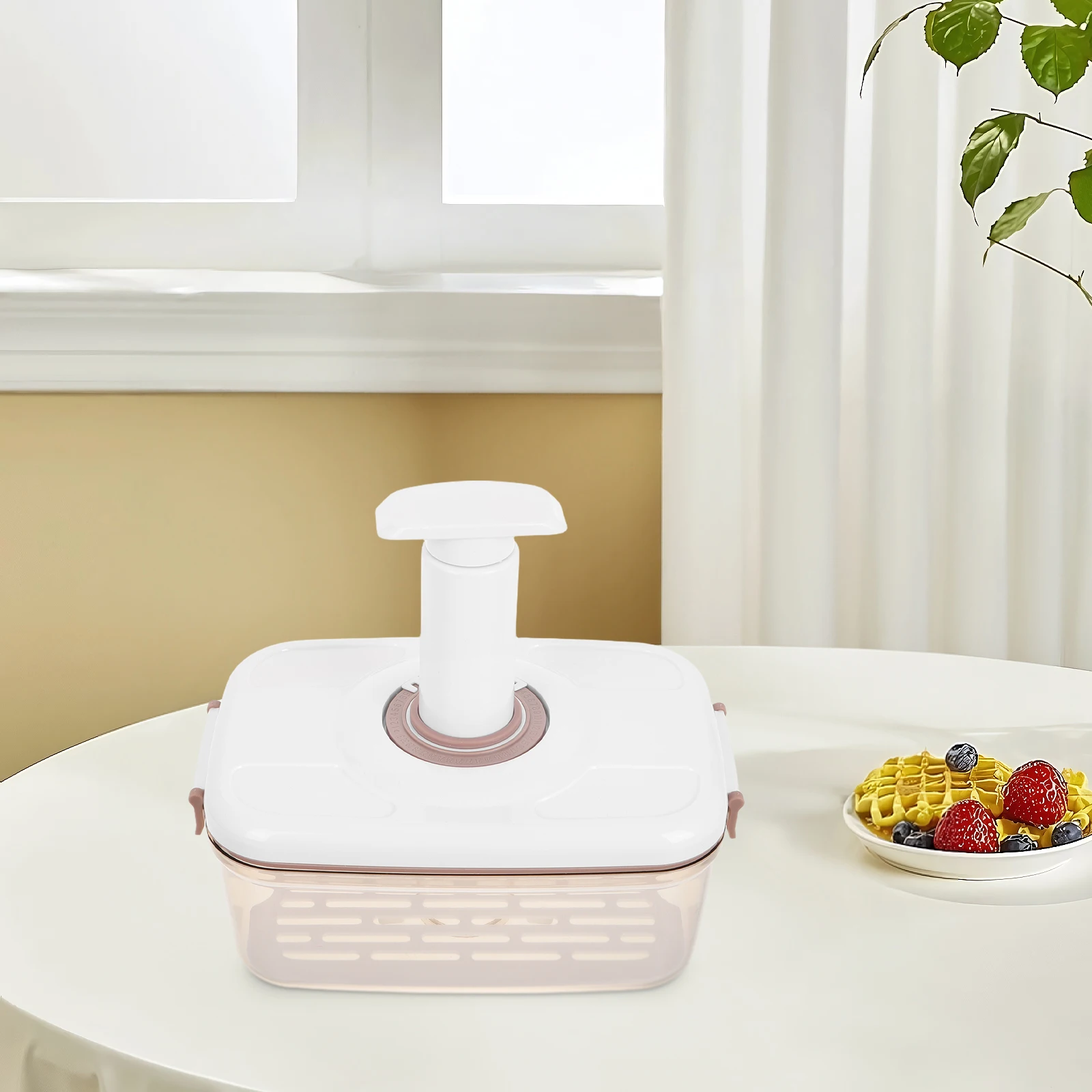 

1 Set Vacuum Sealing Food Storage Box Fresh Keeping Container Drainage Large Capacity Kitchen Space Saving Food Vacuum Sealer