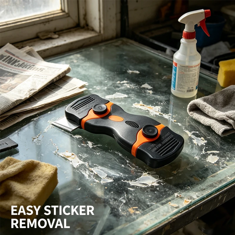 21pcs Razor Blade Scraper Double Edge Razor Scraper Remover Tool with Razor Blades for Labels Stickers Decals Removal Tint Vinyl