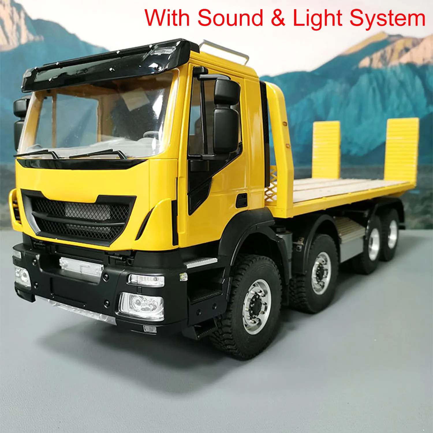 1/14 RC Hydraulic 8x4 Wrecker Trucks Remote Control Painted Assembled Rescue Vehicles Model With Sound Light Outdoor Toy TH23195