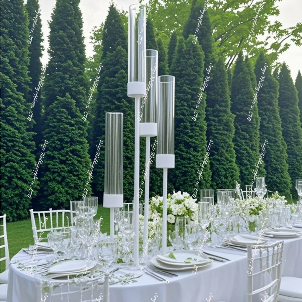

5-10pcs) gold/sliver/white/new Design Wedding Decoration White Candlestick Tall Candle Holder