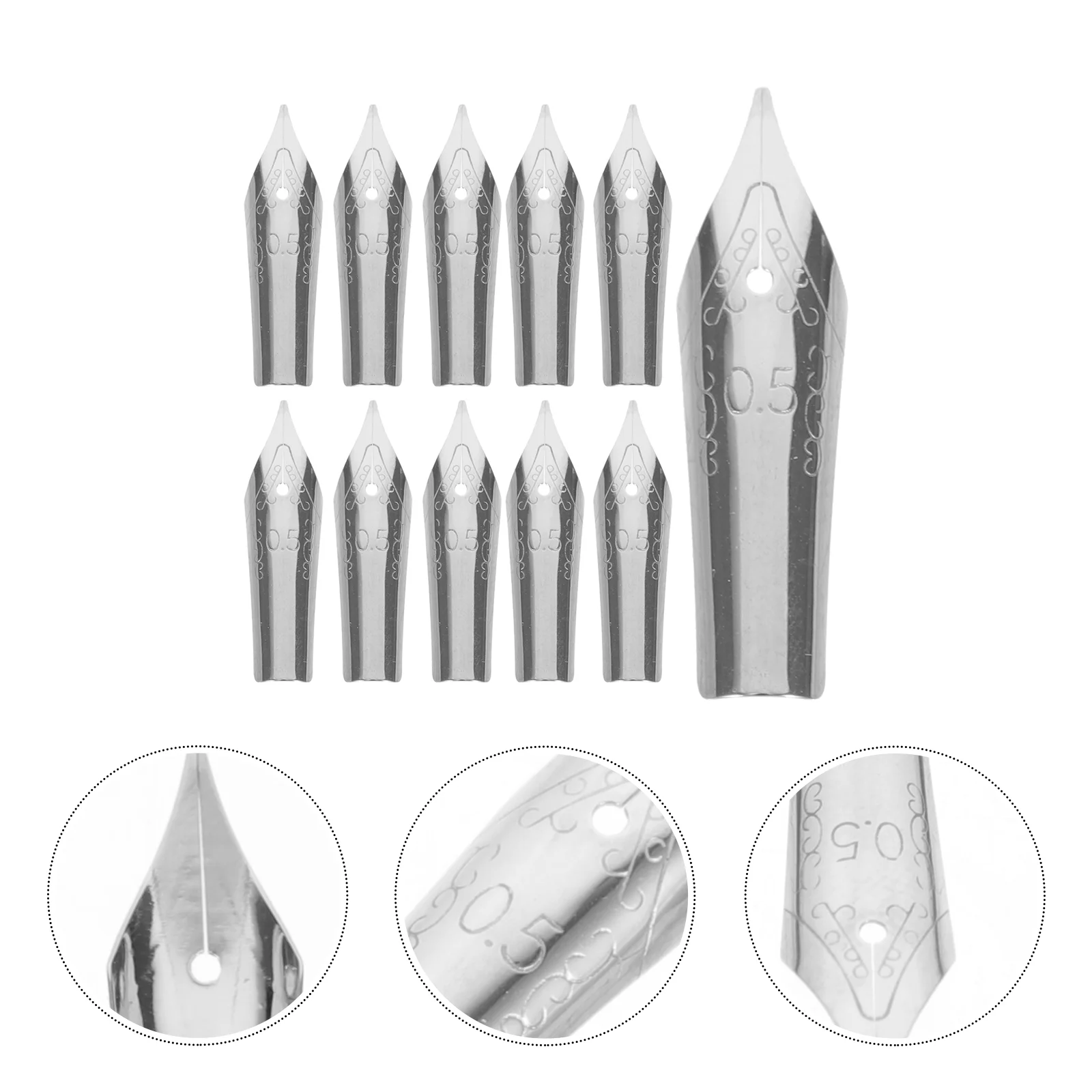 

30 Pcs Fountain Pen Spare Tips Students Stationeries Nibs Replaceable Ink Calligraphy Writing Steel Metal