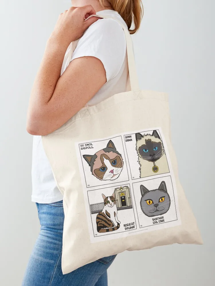 A collection of cats Tote Bag Canvas bags luxury women custom tote bag foldable reusable bag