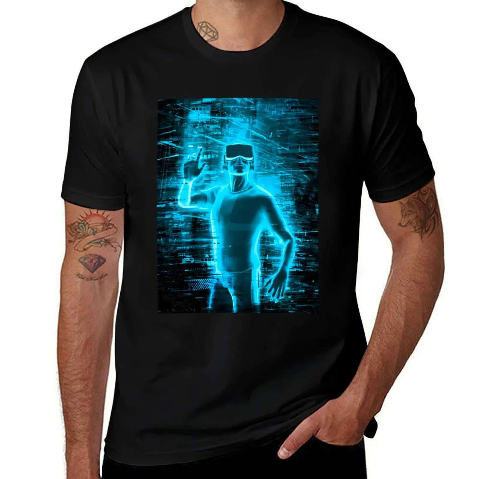 Virtual Reality User \t T-Shirt Basic Solid Tee for Daily Use T-Shirt