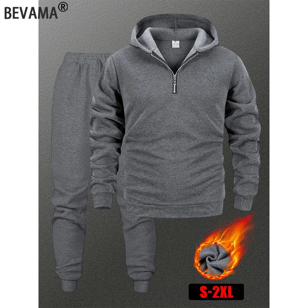 

Autumn Men's Tracksuit Solid Color Casual Hooded Sweatshirt and Pants Regular Fit Outdoor Sports Suit Fashion Streetwear