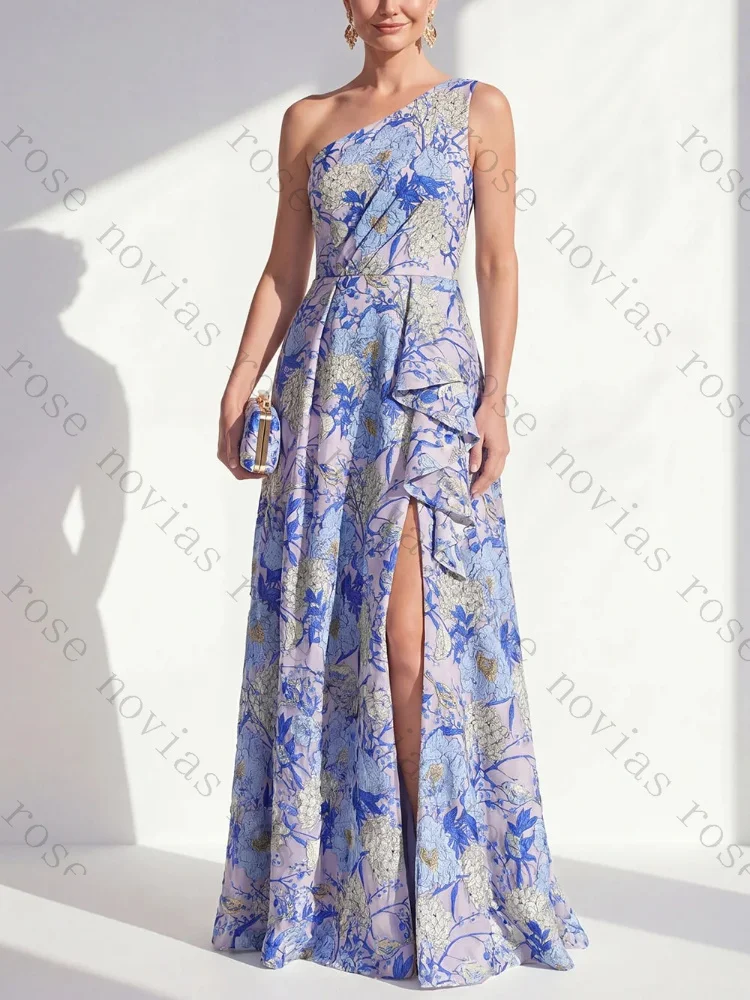 Customized One Shoulder A-Line Sleeveless Ruffled Mother of The Bride Dresses Elegant Formal Dress High Quality Prom Party Gowns