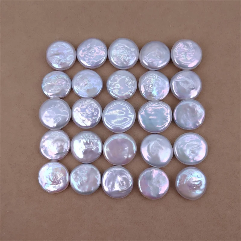 

Natural Freshwater Coin Pearls 2A Loose Pearl Beads White Pink Purple Fresh water Pearl For Make Earring Ring Necklace Jewelry
