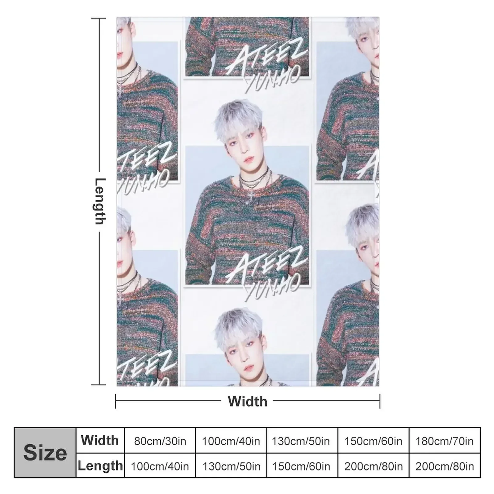 Ateez - Yunho Throw Blanket Soft Plaid Sleeping Bag Decorative Sofa Blankets