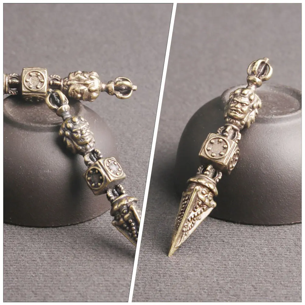 

3 Pcs Brass Demon Subduing Pestle Pendant DIY Key Chain Pendants Keychain Craft Materials Vintage Ornaments