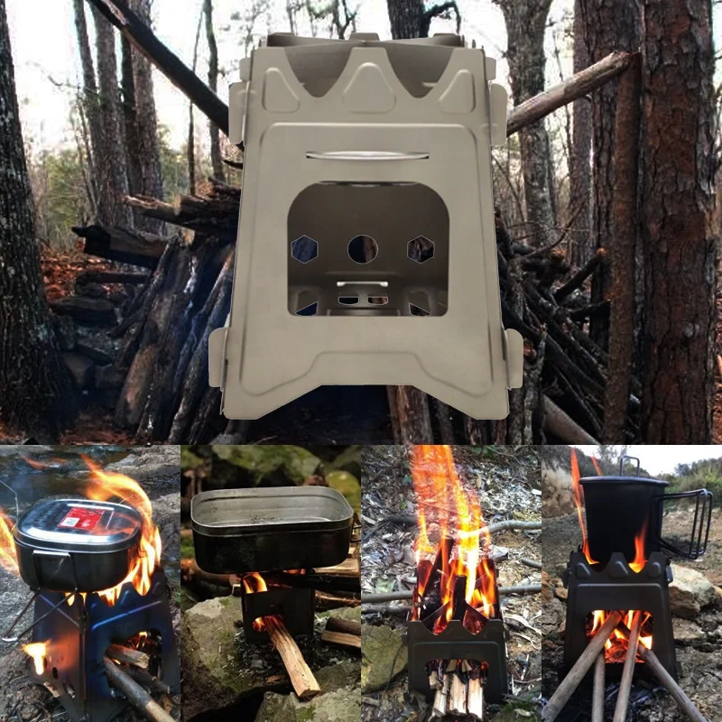 Acessórios de acampamento portáteis mochila mini fogão de titânio para caminhadas