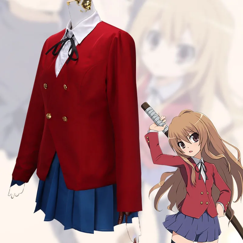 Anime Tiger Drachen Toradora Cosplay Kostüm Taiga Aisaka Schuluniformen Mädchen Anzug Weihnachten Halloween Karneval Party Set Geschenke