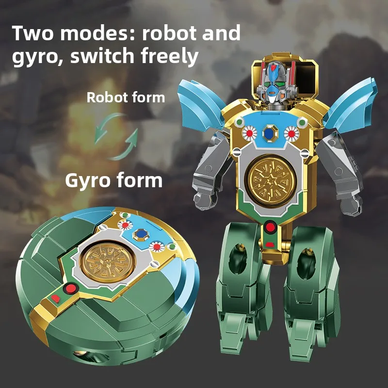 TikTok Blockbuster 2025, Robot gyroscope Transformable du bout des doigts, conception 2 en 1, Rotation lisse, Transformation amusante, matériau Eco-ABS