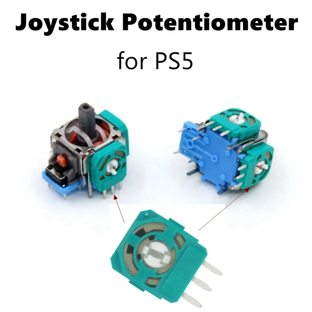 Potenciômetro de joystick portátil 2.3k, módulo de sensor verde com 3 agulhas, resistor de eixo de filme de carbono 3d para ps5, com 10 peças
