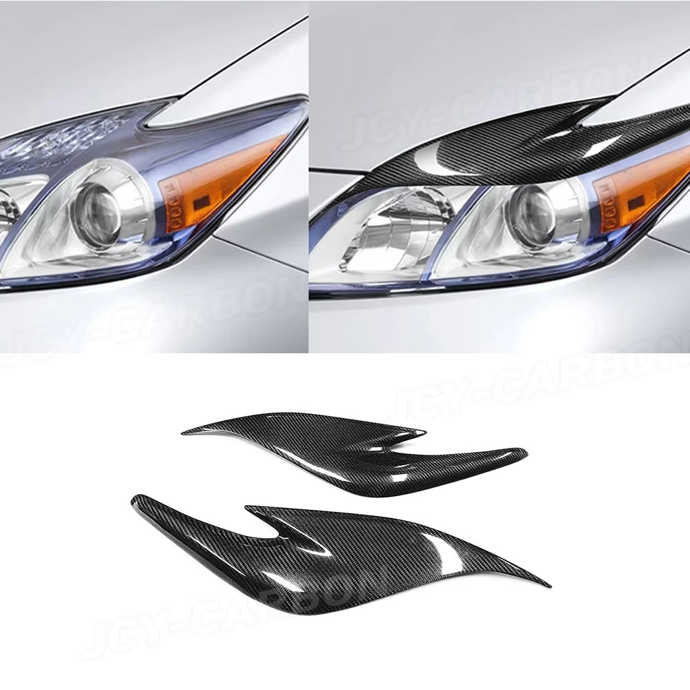 Carbon Fiber Car Front Eyelid Bumper Lamp Eyebrow Trims For Toyota Prius ZW30 JDM 2012-2015 Eyebrow Cover Decoration view 2
