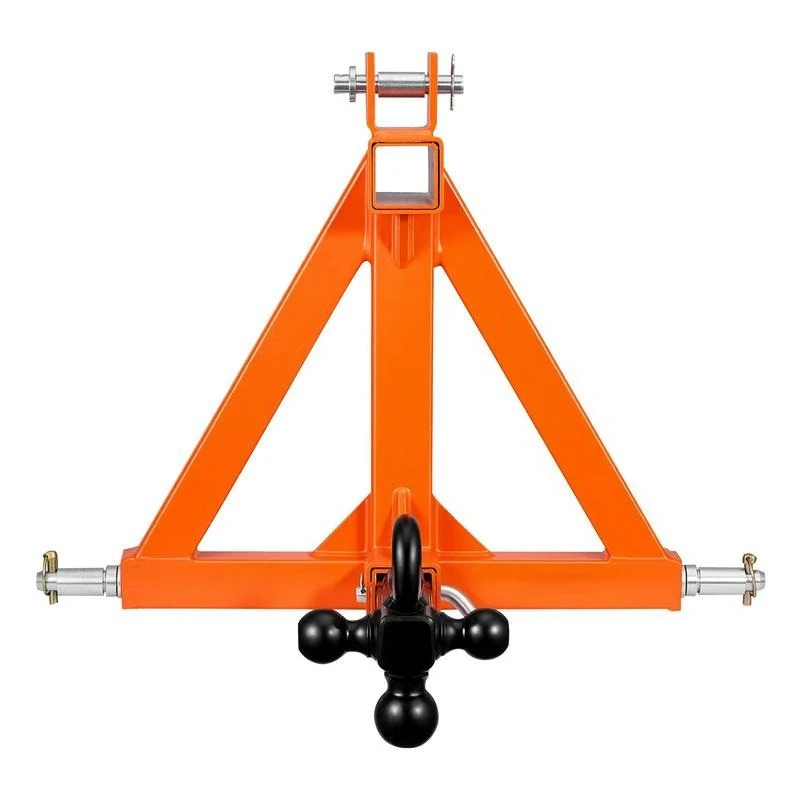 

3 Point Trailer Hitch with 2" Receiver, 3 Pt Quick Hitch with 3 Trailer Balls, Tractor Tow Drawbar Adapter for Category 1, Kubota, Mahindra, Ford, Yanmar, John Deere, Massey Ferguson, Orange