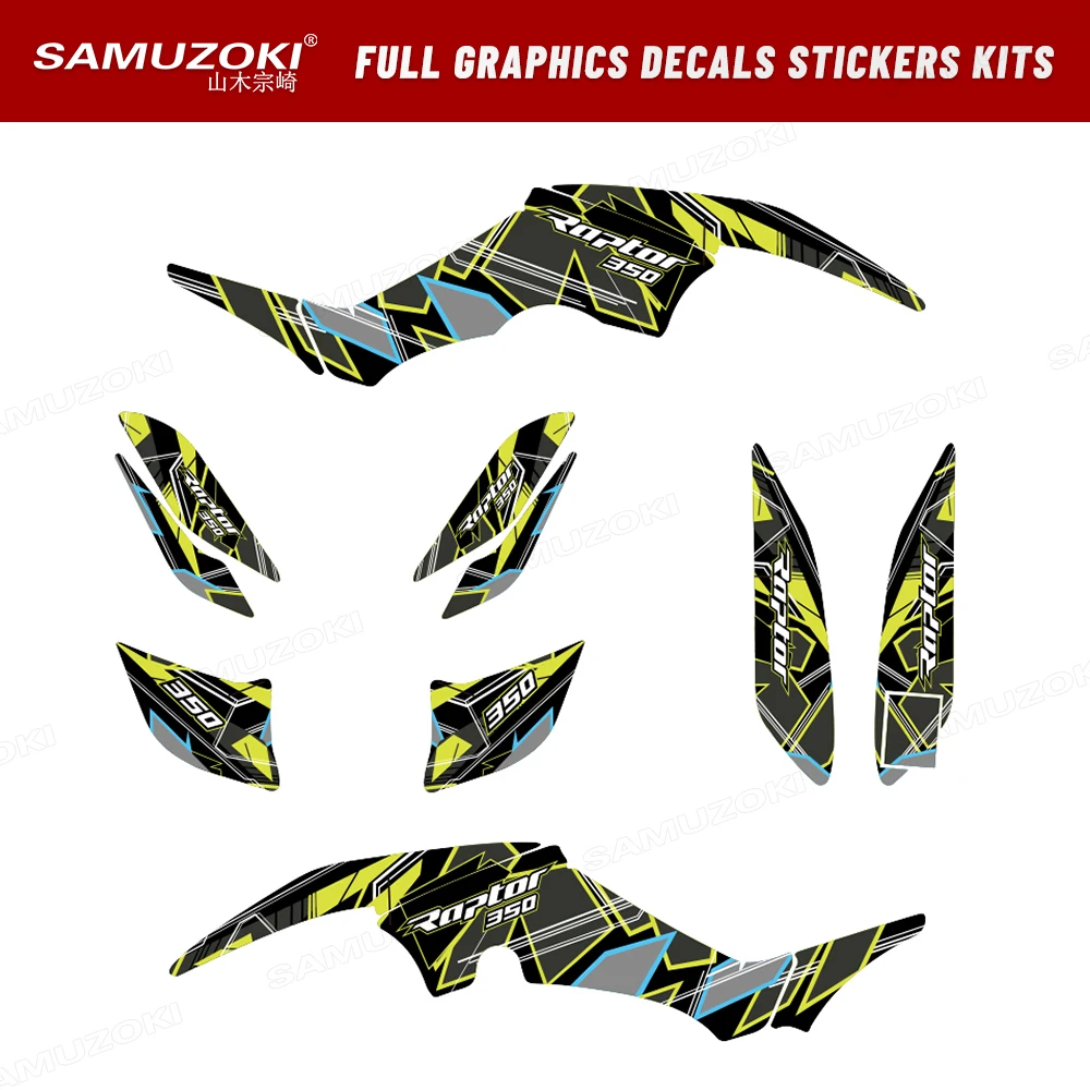 

Подходит для Yamaha Raptor 350 YFM 350 Raptor 350 ATV, украшение для фона мотоцикла, графические наклейки, комплект наклеек