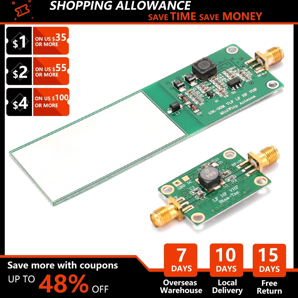 Mini-Whip 10KHz-30MHz Medium and Shortwave RTL‑SDR Active Antenna System Radio Receiver Electronic Component Active Antenna